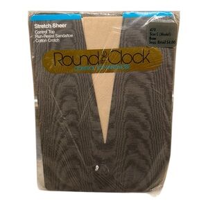 Round The Clock Stretch Sheer Control Top Pantyhose Bone Size C Model